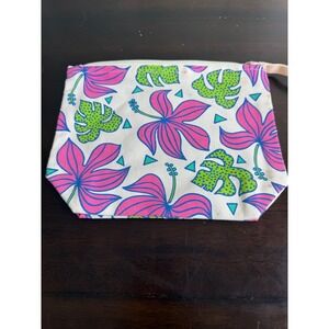 Maika'i Cosmetic Bag Women's Jana Lam Hawaii Hibiscus Floral Print Zip Pouch NWT